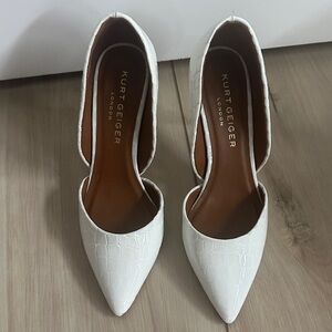 Kurt Geiger White Croc-Patterned Heels